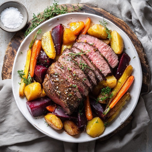 Festtagsbraten mit Ofengemüse