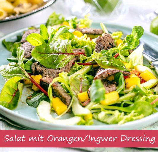 Mangosalat mit Orangen/Ingwer Dressing